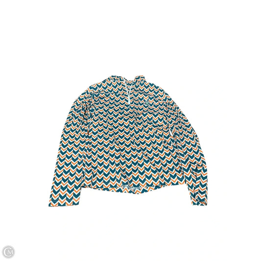 Athletic Top Long Sleeve Collar By Cmc In Geometric Pattern, Size: M