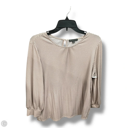 Top 3/4 Sleeve By Adrianna Papell In Polkadot Pattern, Size: M