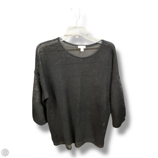 Top 3/4 Sleeve By J. Jill In Black, Size: L