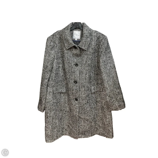 Coat Wool By Larry Levine In Black & White, Size: 3x