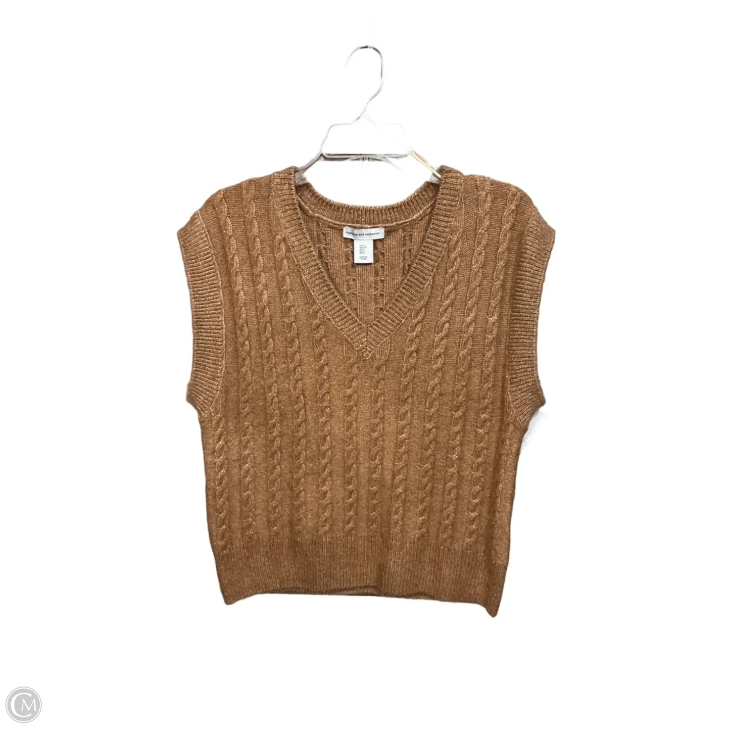 Vest Sweater By Cupcakes And Cashmere In Brown, Size: S