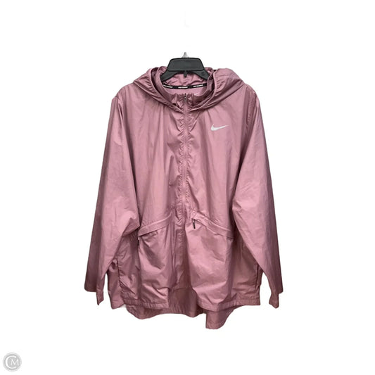 Athletic Jacket By Nike In Mauve, Size: 3x