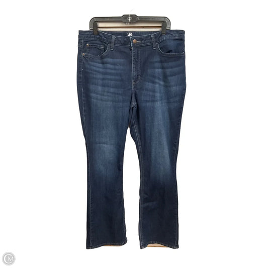 Jeans Boot Cut By Lee In Blue Denim, Size: 18