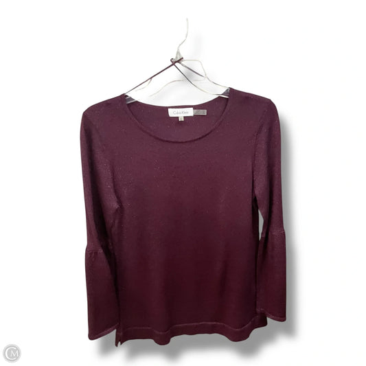 Top Long Sleeve By Calvin Klein In Purple, Size: M