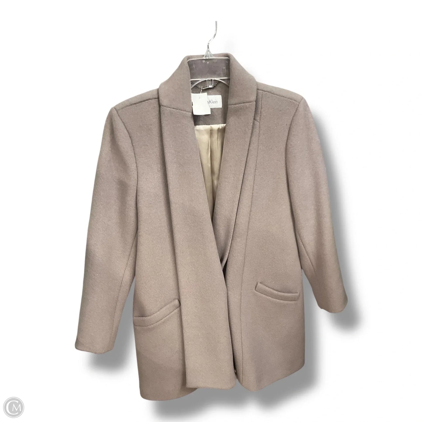 Coat Wool By Calvin Klein In Grey, Size: S