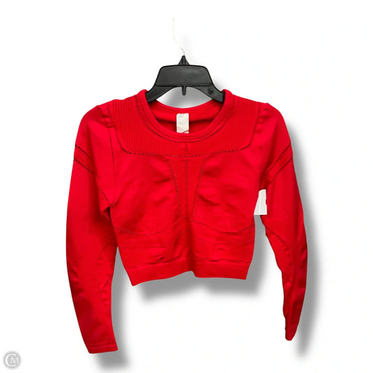 Athletic Top Long Sleeve Crewneck By Fabletics In Red, Size: M