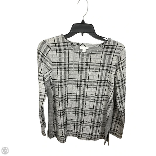 Top Long Sleeve By J. Jill In Black & Grey, Size: Xs