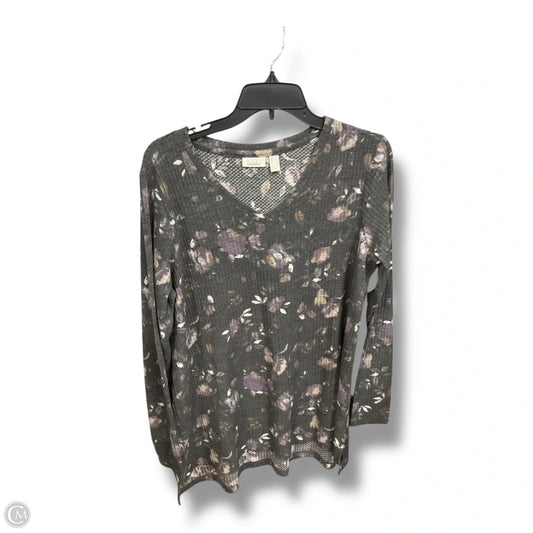 Tunic Long Sleeve By Logo In Grey, Size: L