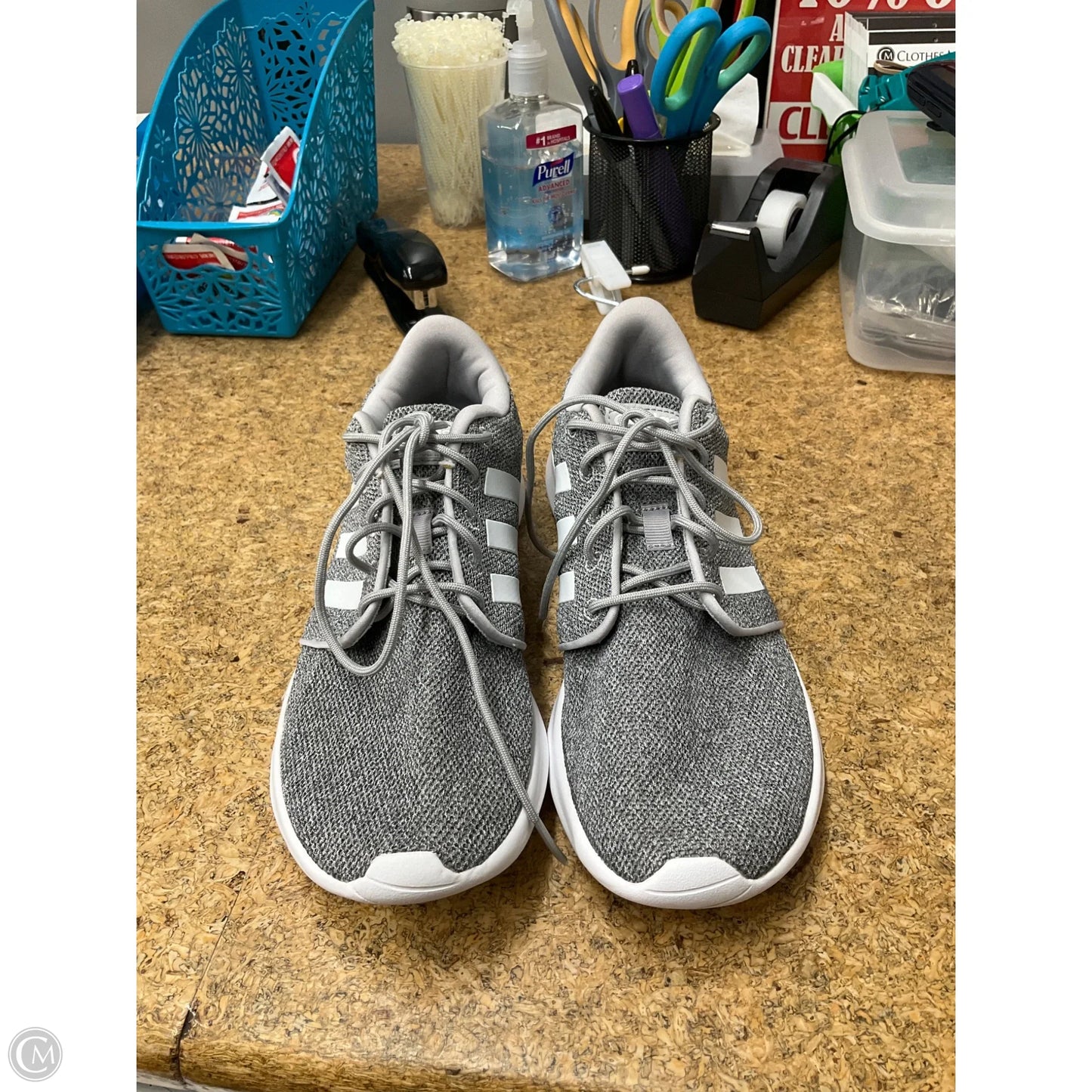 Shoes Athletic By Adidas In Grey & White, Size: 9