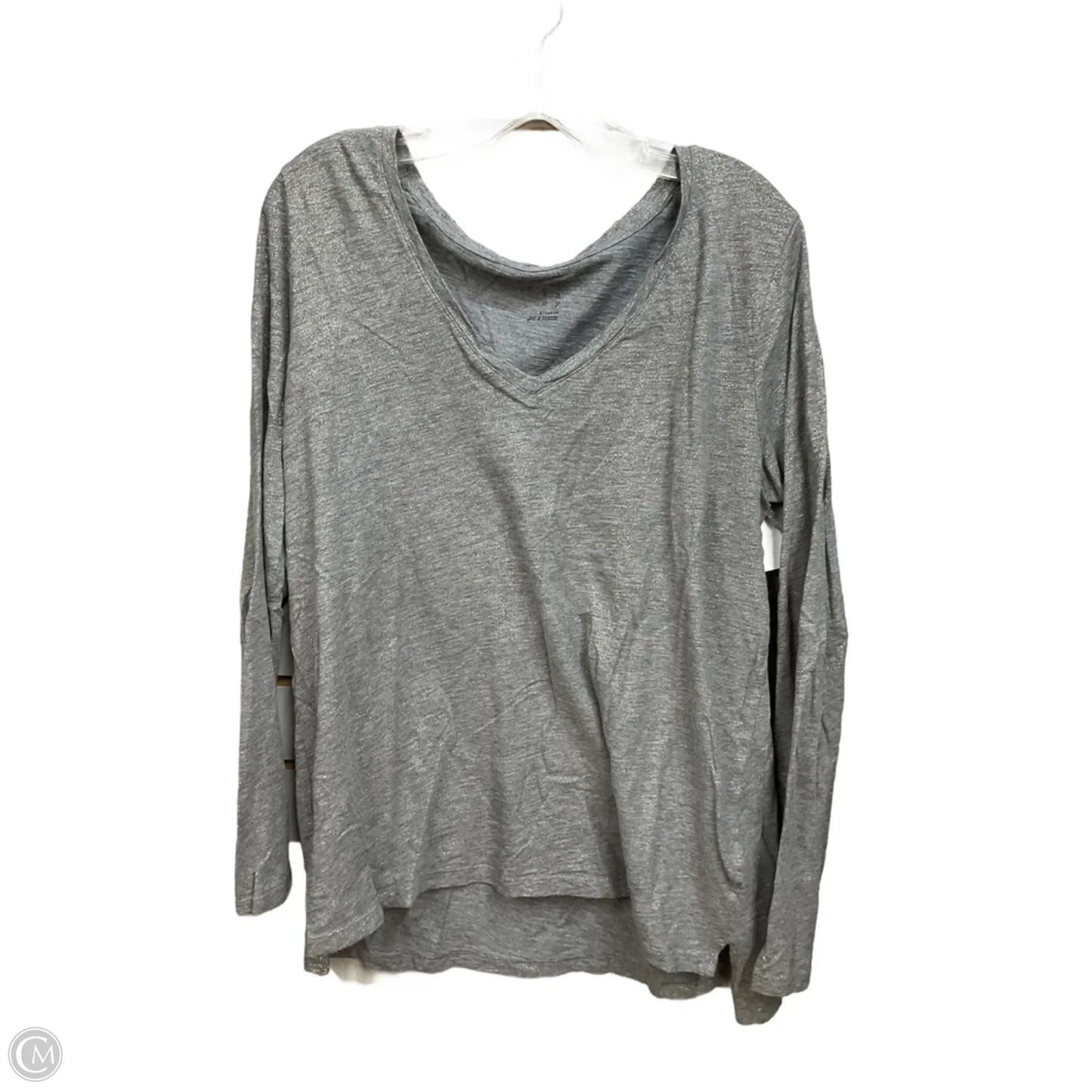 Top Long Sleeve Basic By A New Day In Gold & Grey, Size: Xl