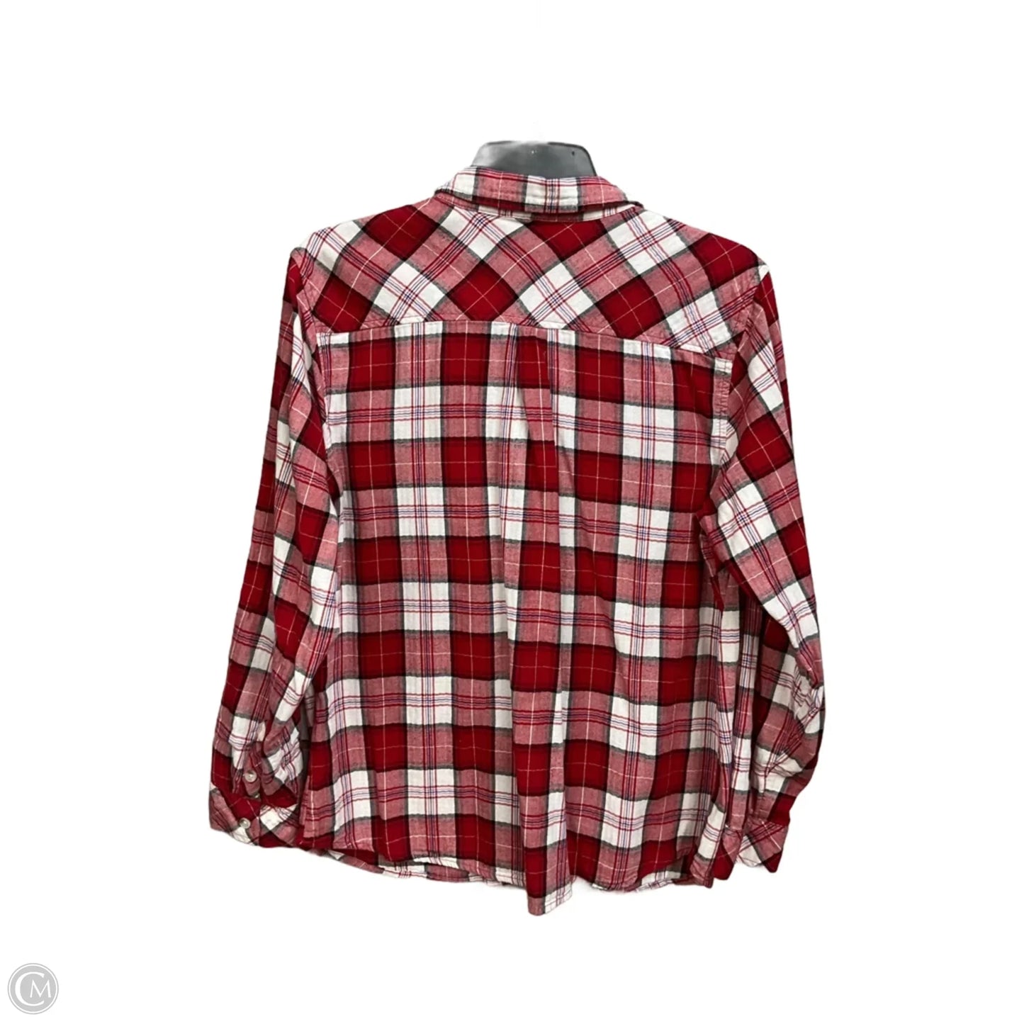 Top Long Sleeve By Croft And Barrow In Plaid Pattern, Size: L