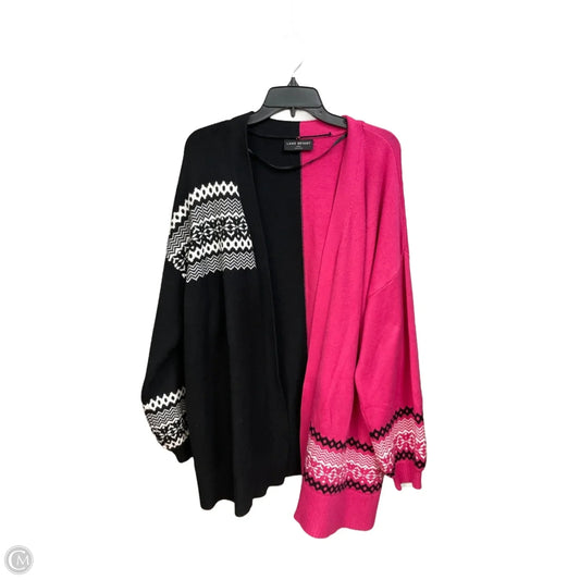 Cardigan By Lane Bryant In Black & Pink, Size: 3x