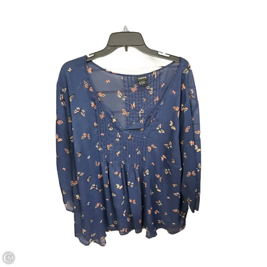 Blouse 3/4 Sleeve By Torrid In Blue, Size: 4x