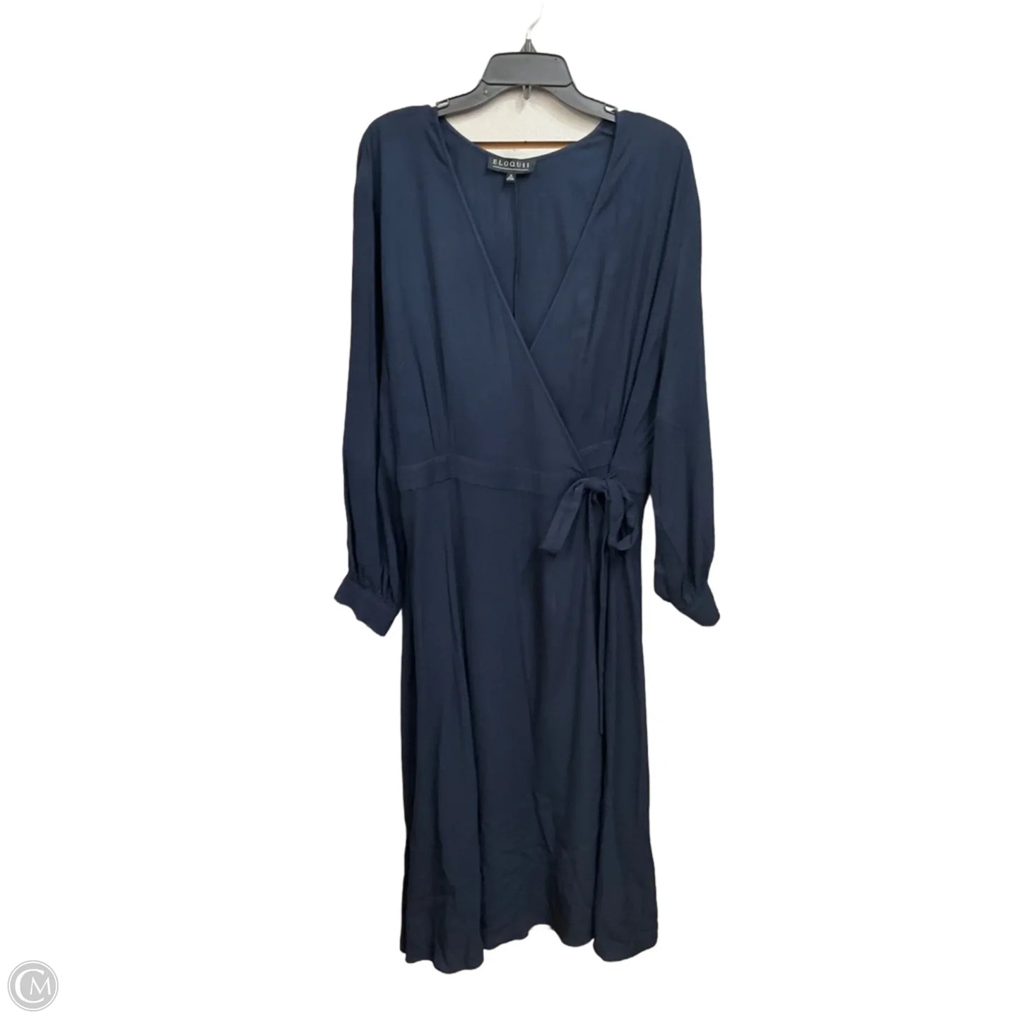 Dress Casual Midi By Eloquii In Navy, Size: Xxl