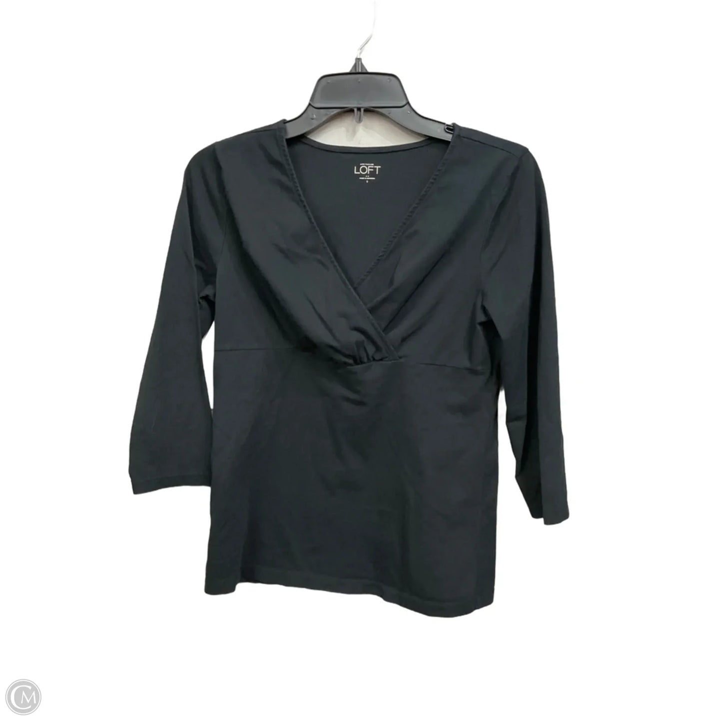 Top Long Sleeve Basic By Loft In Black, Size: S