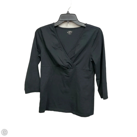 Top Long Sleeve Basic By Loft In Black, Size: S