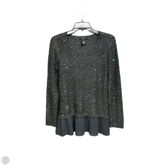 Top Long Sleeve Basic By Alfani In Grey, Size: S