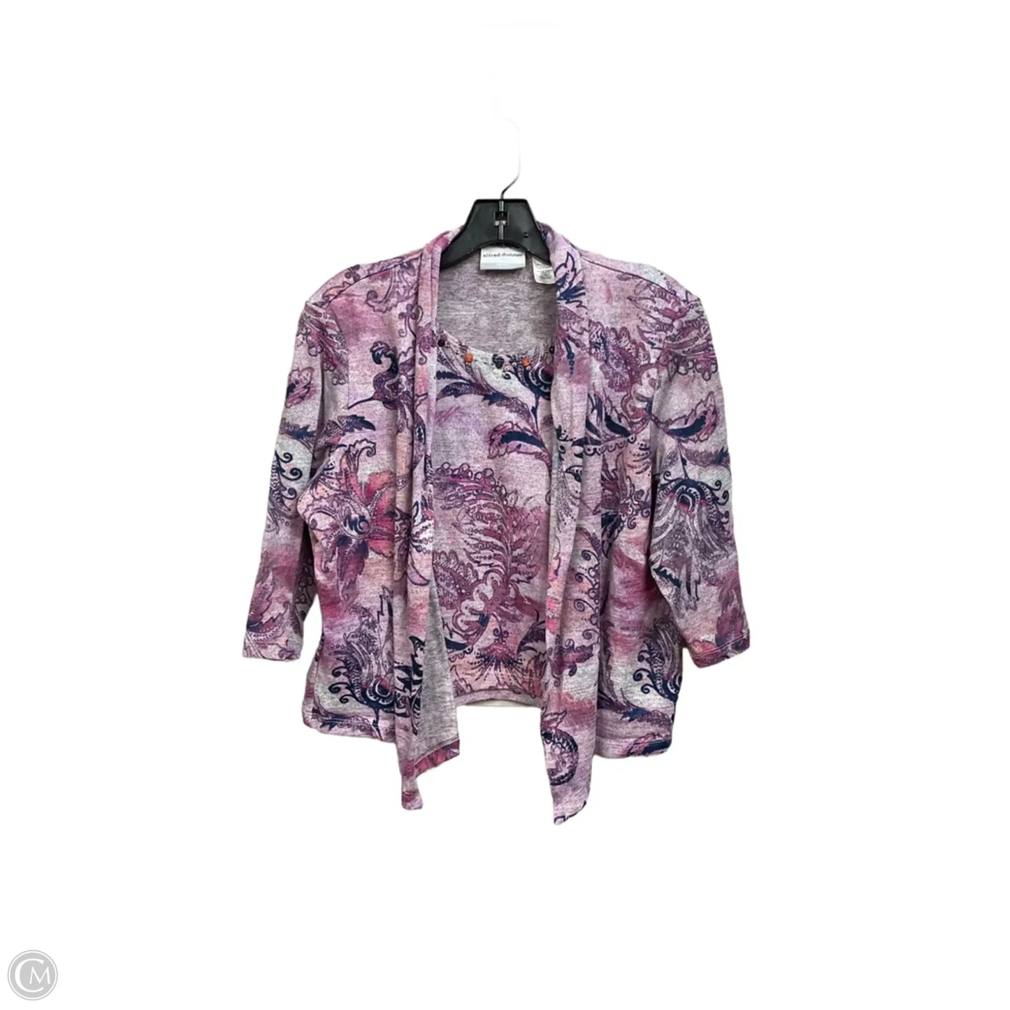Top Long Sleeve By Alfred Dunner In Paisley Print, Size: Mp