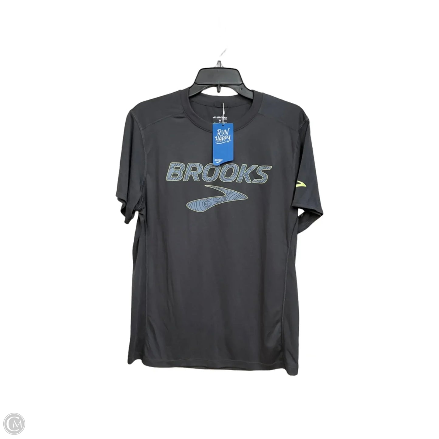 Athletic Top Short Sleeve By Brooks In Grey, Size: M