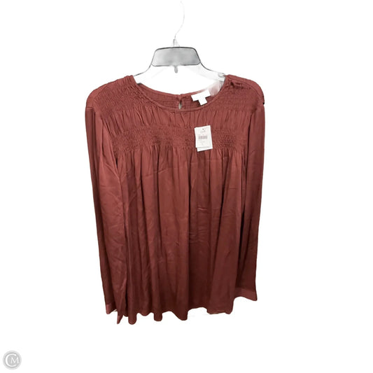 Blouse Long Sleeve By J. Jill In Copper, Size: L