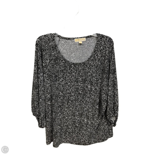 Athletic Top Long Sleeve Collar By Under Armour In Black & Grey, Size: M