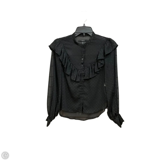 Blouse Long Sleeve By Forever 21 In Black, Size: Sp