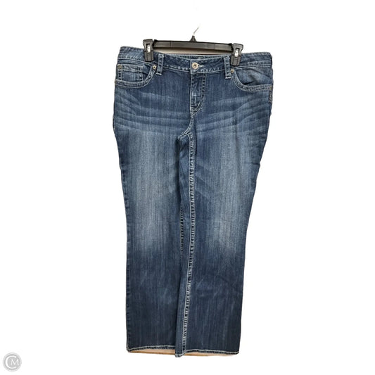Jeans Boot Cut By Silver In Blue Denim, Size: 16