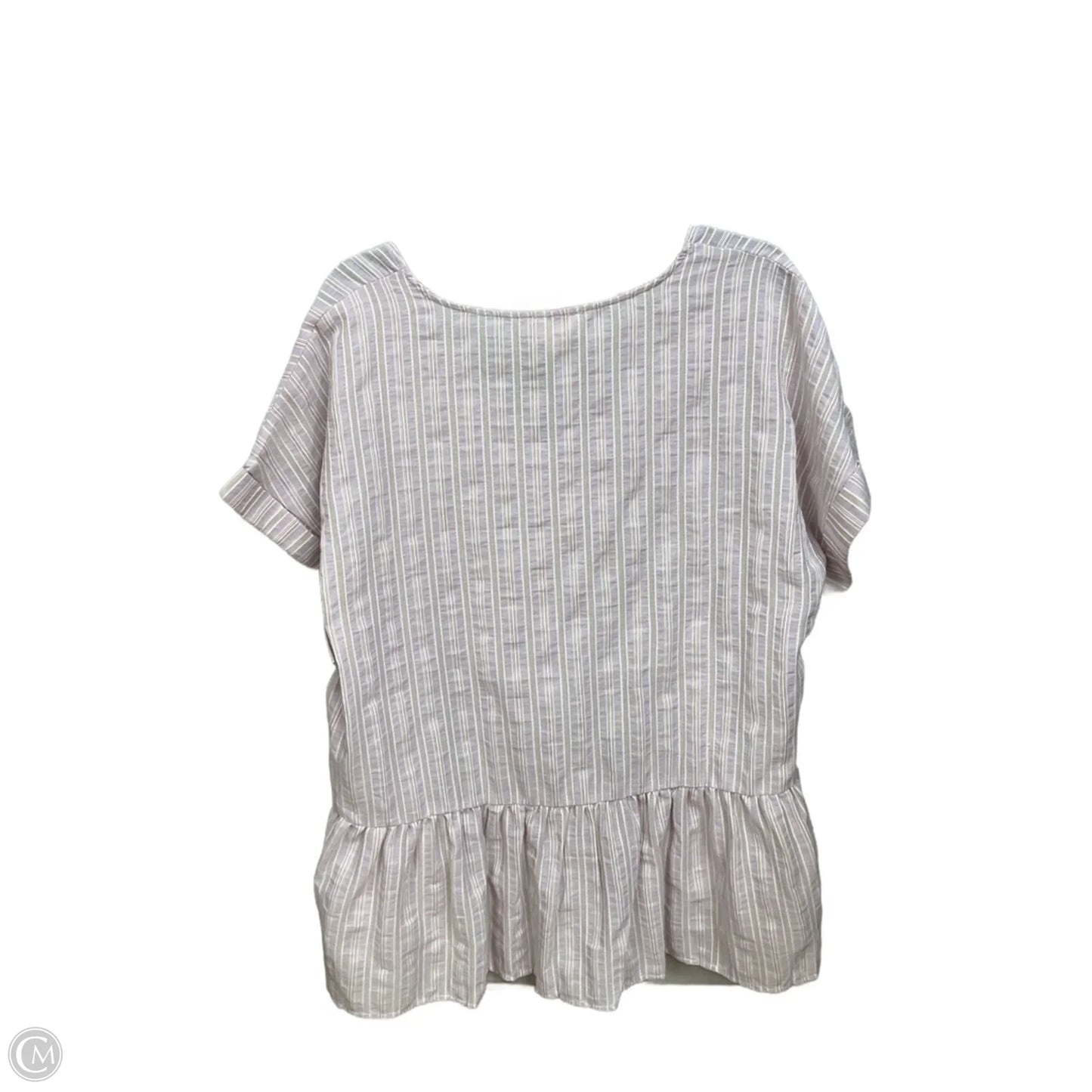 Top Short Sleeve By Blu Pepper In Striped Pattern, Size: 2x