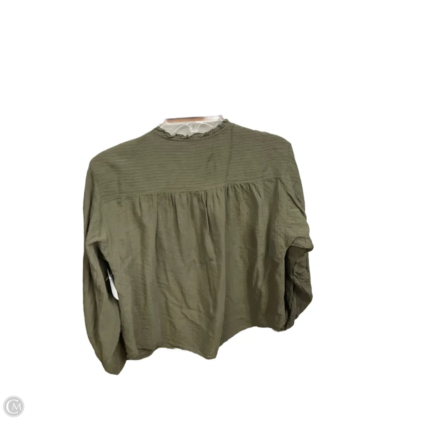 Blouse Long Sleeve By Loft In Green, Size: Xs