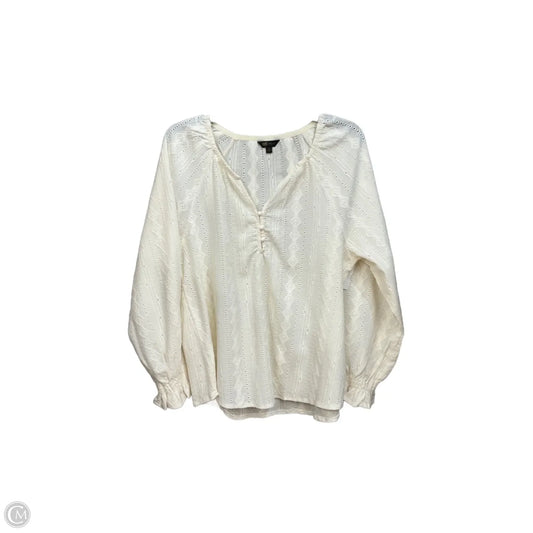 Blouse Designer By Frye In Cream, Size: M