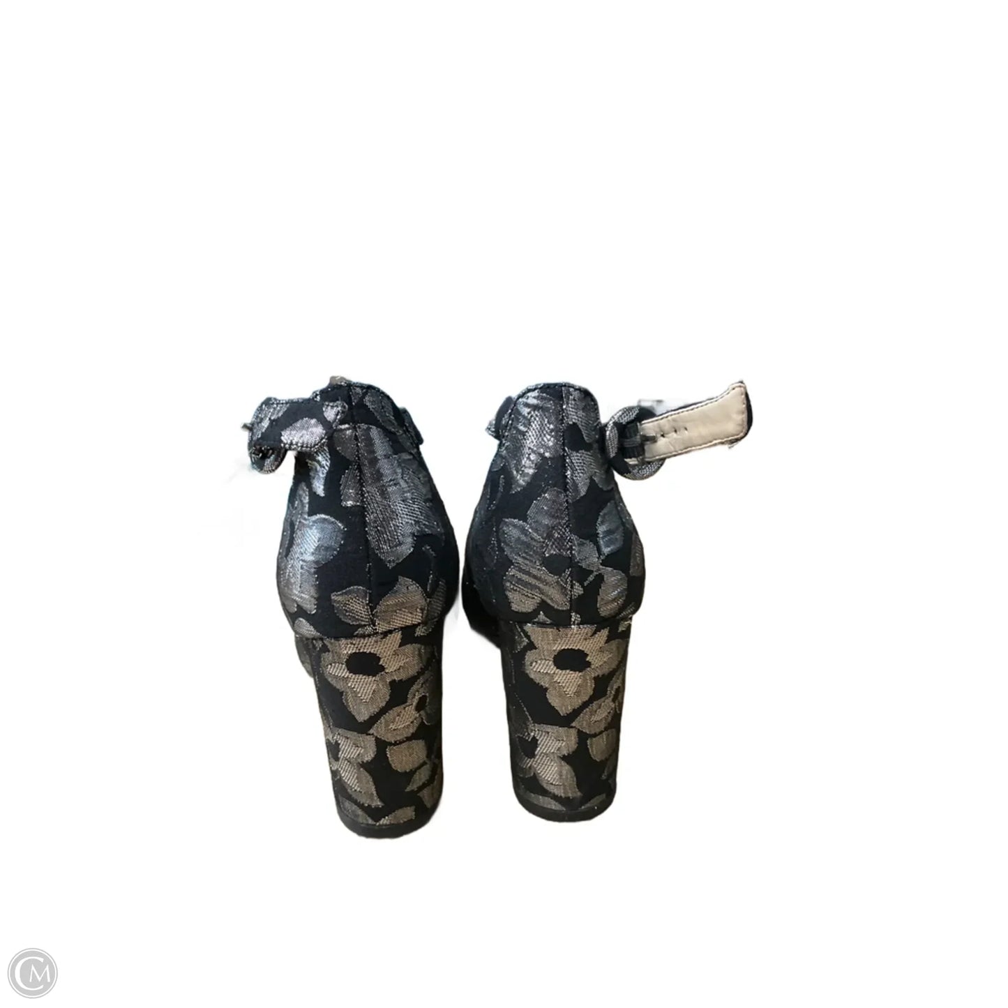 Shoes Heels Block By Marc Fisher In Black & Silver, Size: 7.5