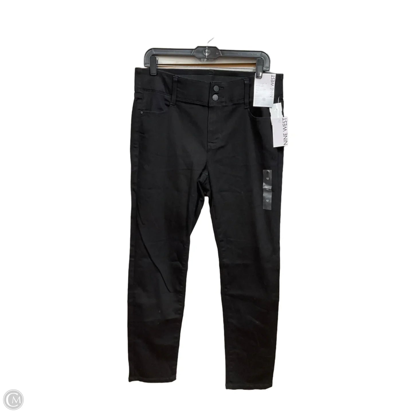 Jeans Straight By Nine West Apparel In Black Denim, Size: 12