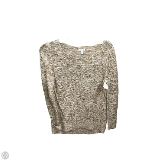 Top Long Sleeve By Bp In Brown & White, Size: M