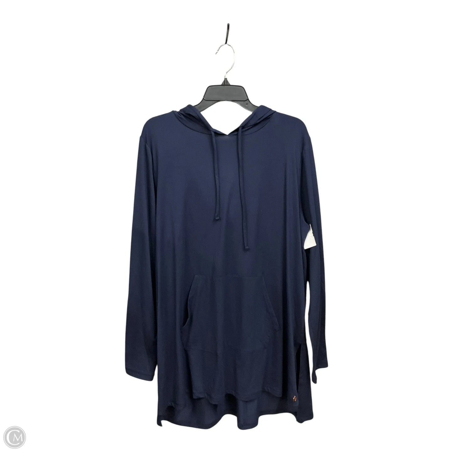 Athletic Top Long Sleeve Hoodie By Livi Active In Navy, Size: 2x