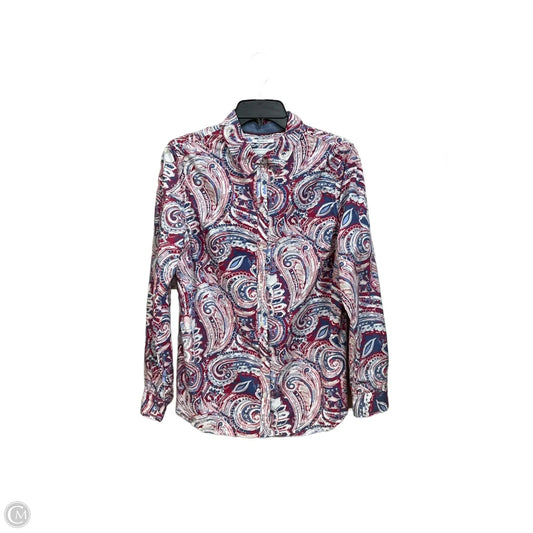Blouse Long Sleeve By Charter Club In Paisley Print, Size: M