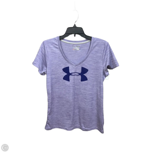 Athletic Top Short Sleeve By Under Armour In Purple, Size: M