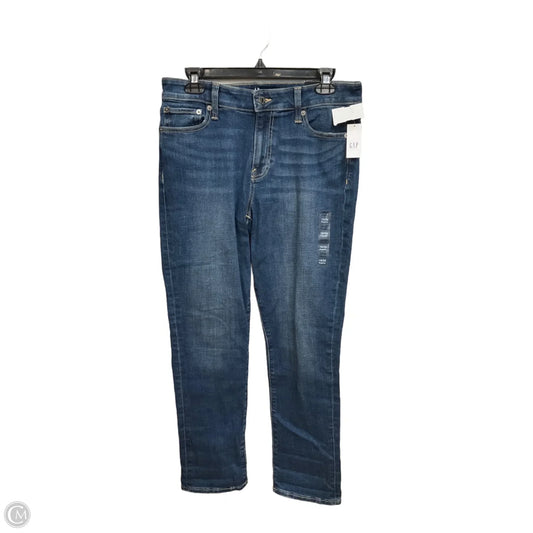 Jeans Straight By Gap In Blue Denim, Size: 10