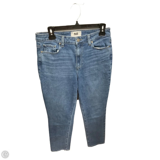 Jeans Straight By Paige In Blue Denim, Size: 8