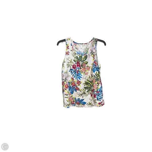 Top Sleeveless By Time And Tru In Floral Print, Size: S