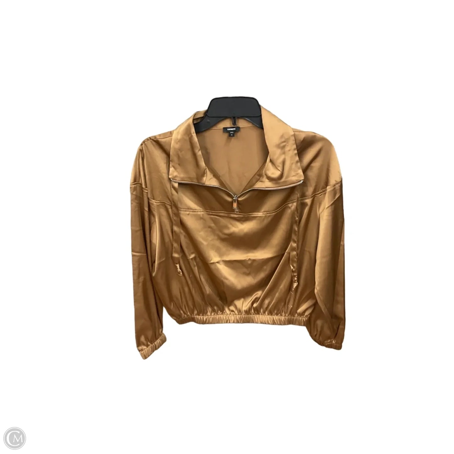 Top Long Sleeve Basic By Express In Tan, Size: Xs