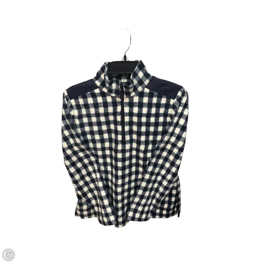 Jacket Fleece By Talbots In Blue & Cream, Size: M