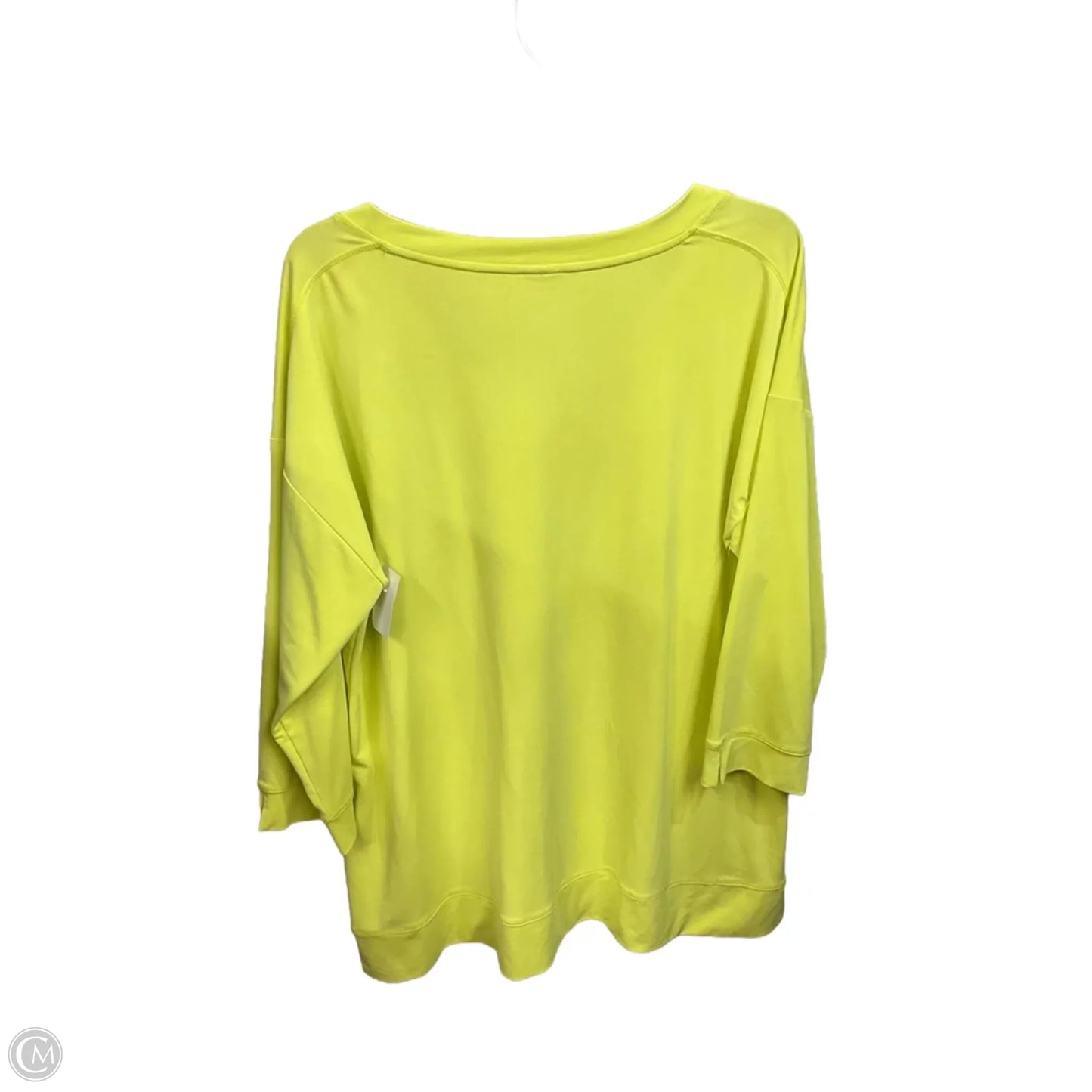 Athletic Top Long Sleeve Crewneck By Chicos In Yellow, Size: L