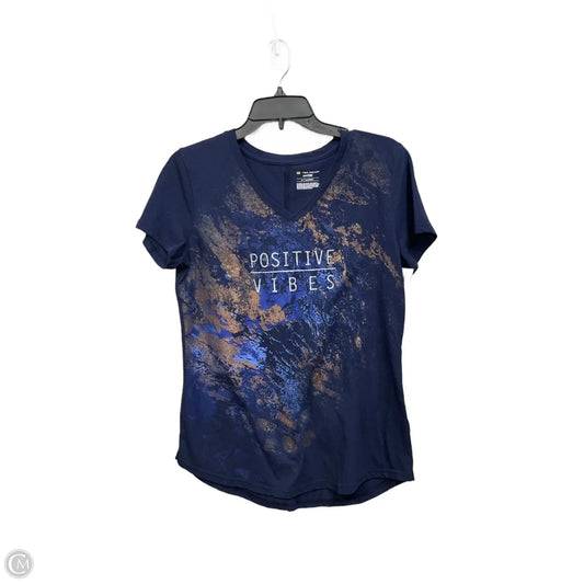 Athletic Top Short Sleeve By Tek Gear In Navy, Size: M