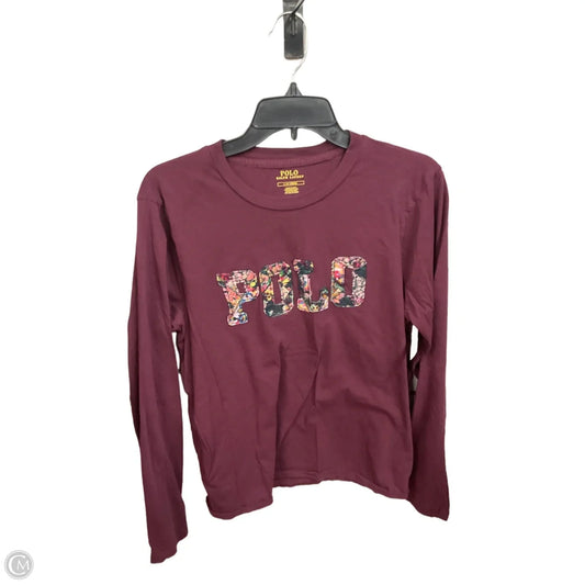 Top Long Sleeve Basic By Polo Ralph Lauren In Maroon, Size: L