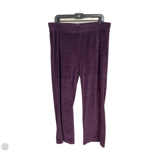 Athletic Pants By Charter Club In Purple, Size: L