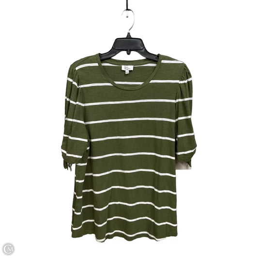 Top Short Sleeve By Kim Rogers In Striped Pattern, Size: L