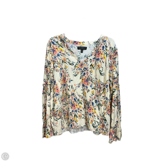 Blouse Long Sleeve By Eloquii In Floral Print, Size: Xl