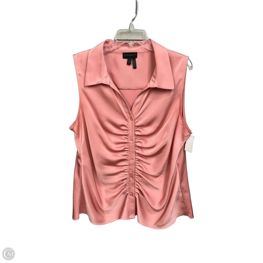 Blouse Sleeveless By Donna Karan In Pink, Size: Xl