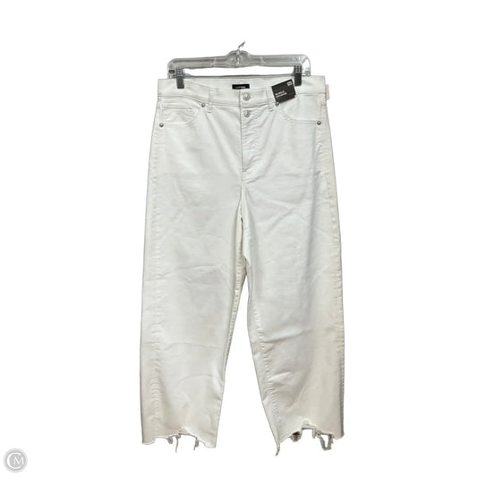 Jeans Wide Leg By Express In White Denim, Size: 12