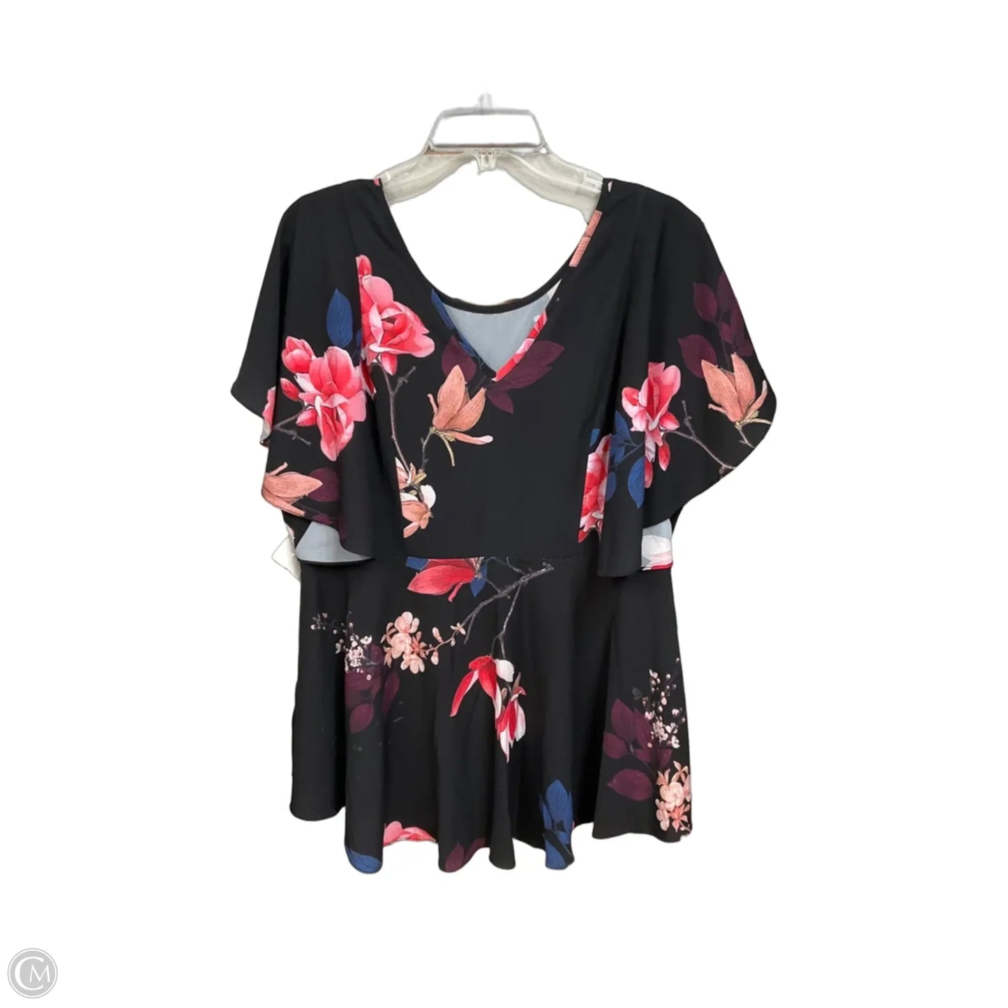 Top Short Sleeve By City Chic In Black, Size: Xl